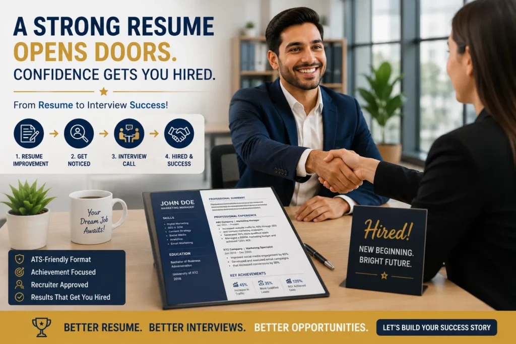 Professional resume helping job seekers secure interview opportunities after improving their resume.