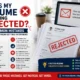 A recruiter reviews a stack of resumes at a desk while one resume marked with a rejection stamp stands out in the foreground. A laptop displays a job application rejection message, illustrating common resume mistakes that prevent candidates from getting interviews. The banner highlights the topic, "Why Is My Resume Getting Rejected? 10 Common Mistakes That Stop You from Getting Interviews," with visual elements representing ATS optimization, resume improvement, and job search success.