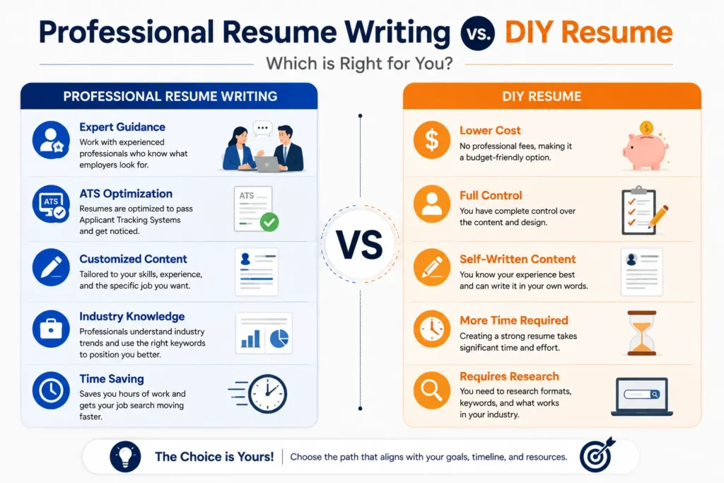 Professional resume writing compared with DIY resume