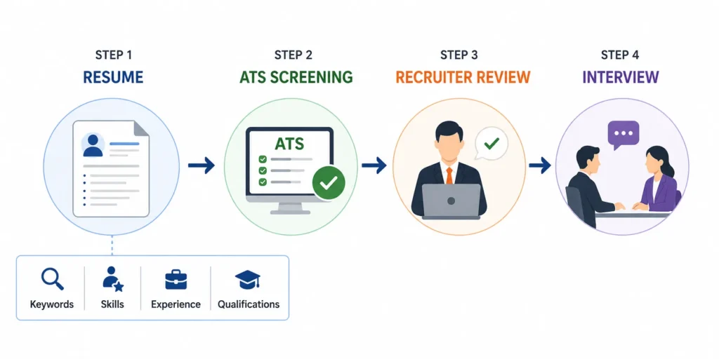 ATS resume screening process from application to recruiter review