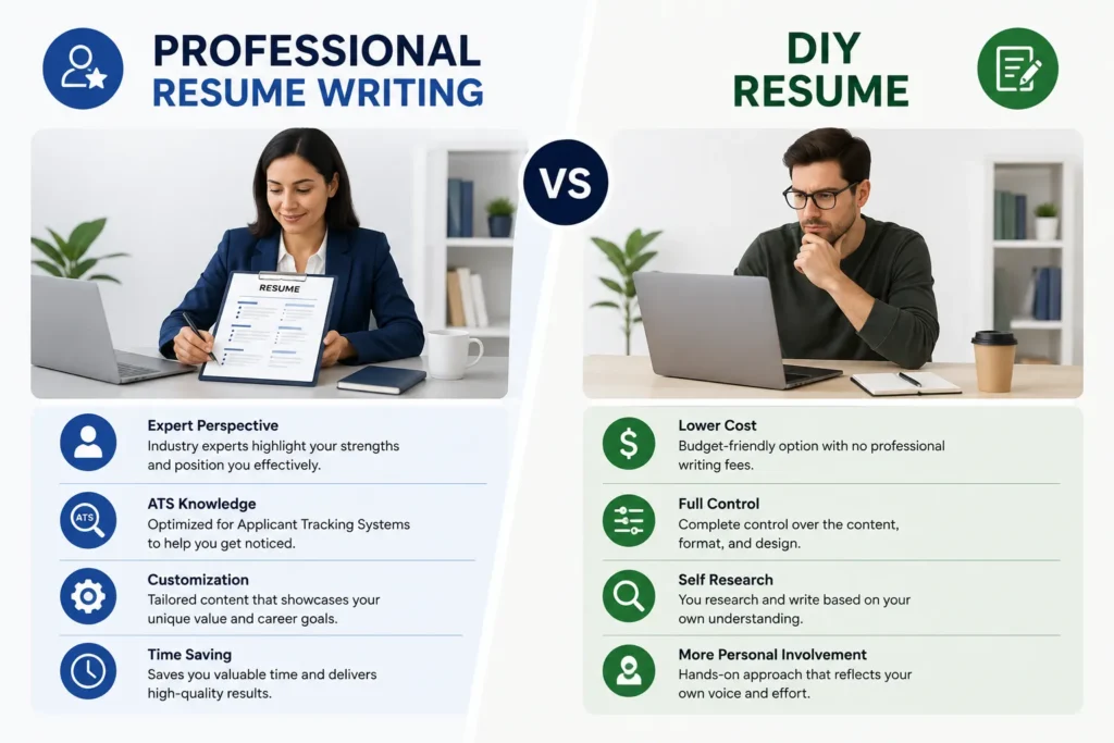 Professional resume writing versus DIY resume comparison