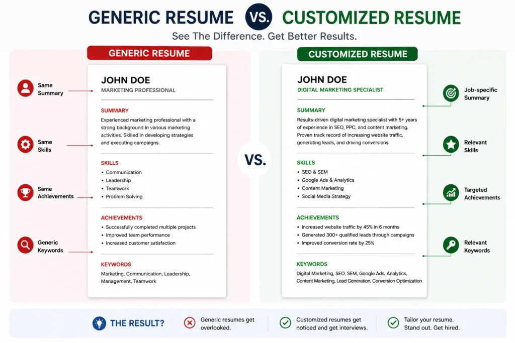 Generic resume versus customized resume for job applications