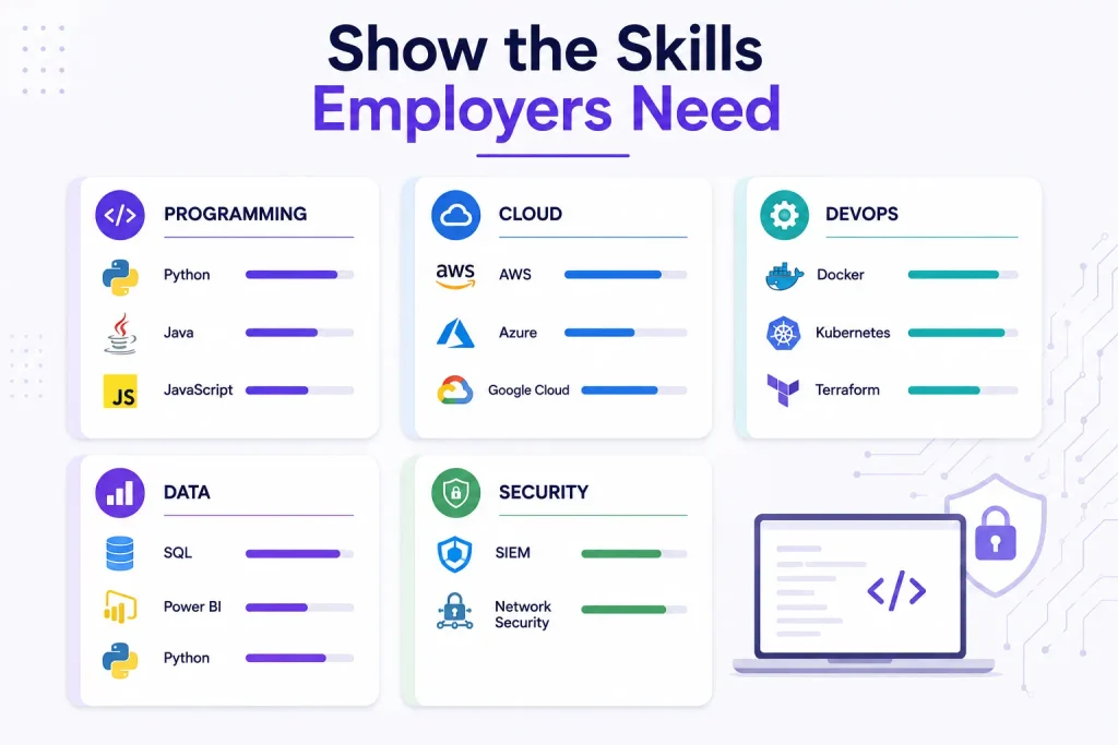 Technical skills and technologies to include on a Tech Resume