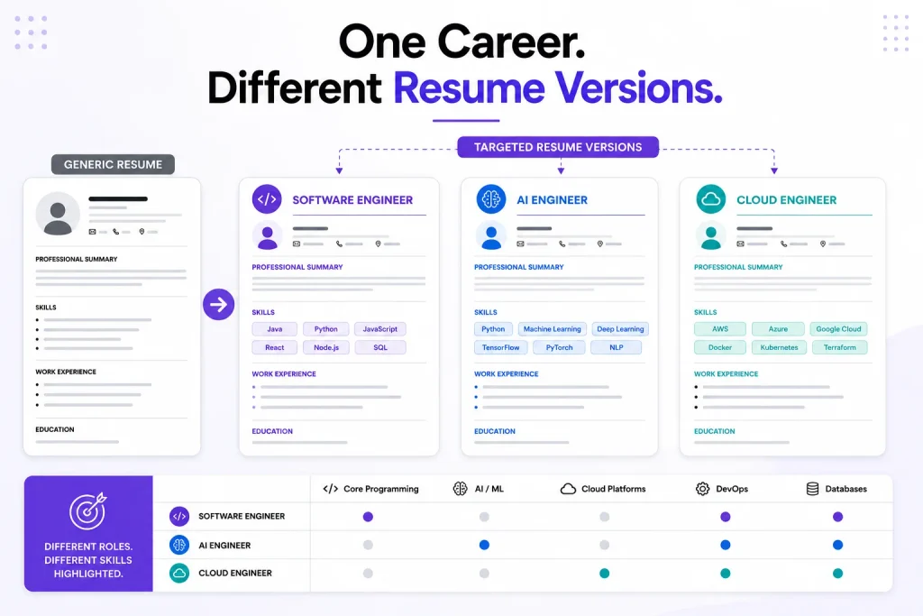 Tech Resume customization for different technology jobs