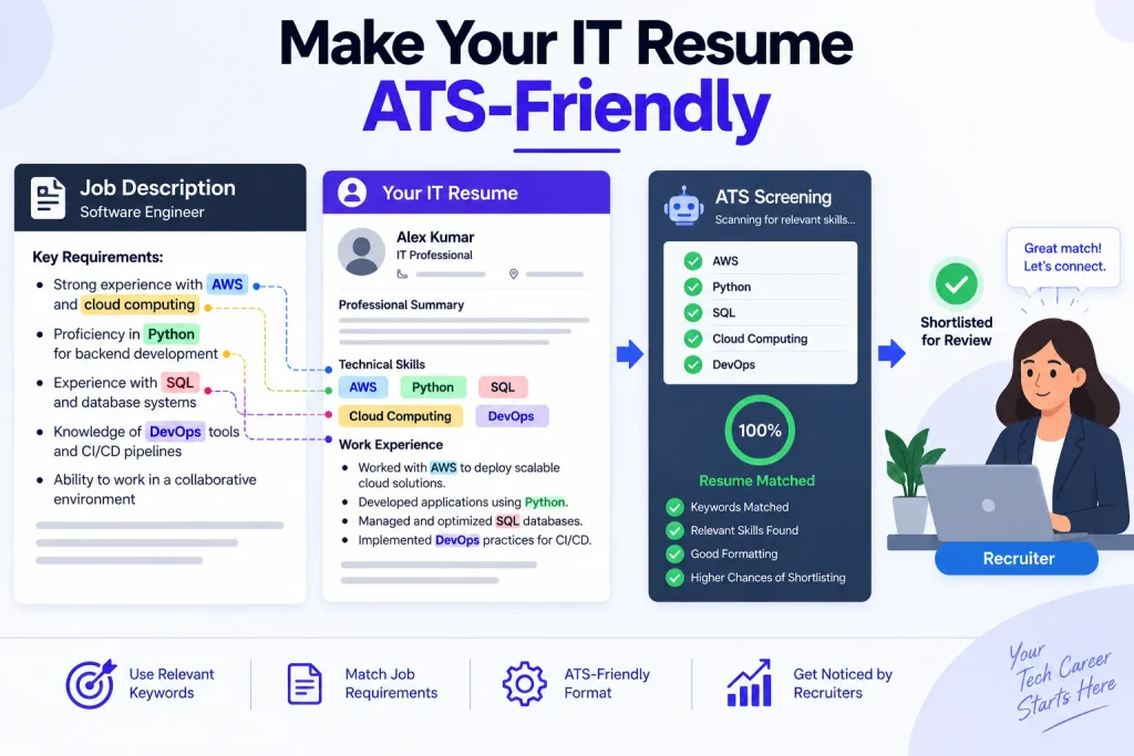ATS-friendly IT resume with relevant technical keywords