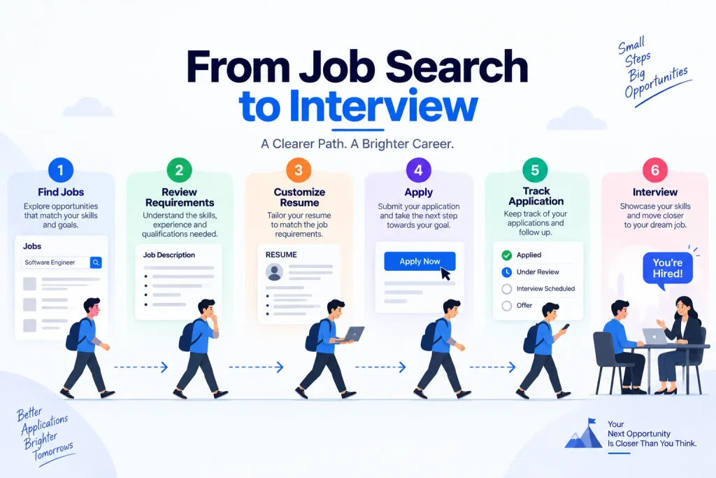 job application process from finding jobs to interview preparation