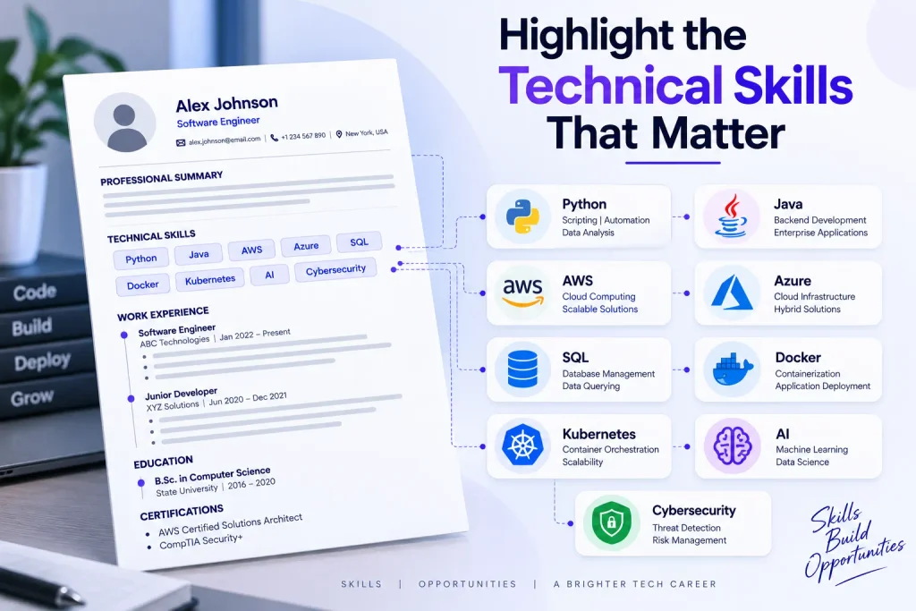 technical skills highlighted on an IT resume
